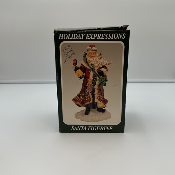 Holiday Expressions Santa Figurine. Vintage 1998 Resin Santa with Bag of Toys - Picture 2 of 16